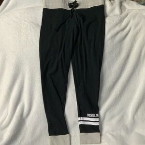 Woman’s  Black Jogger Pants pink nation Victoria secret